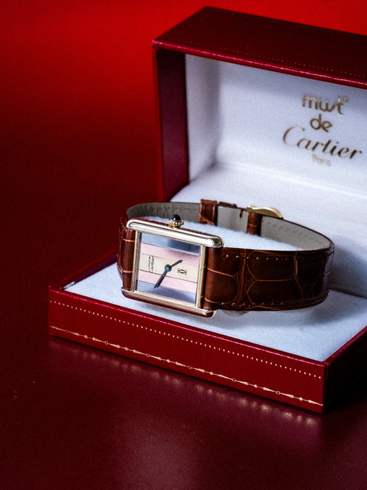 Must de Cartier Tank Vermeil Early 1980s Trinity Dial Manual Wind