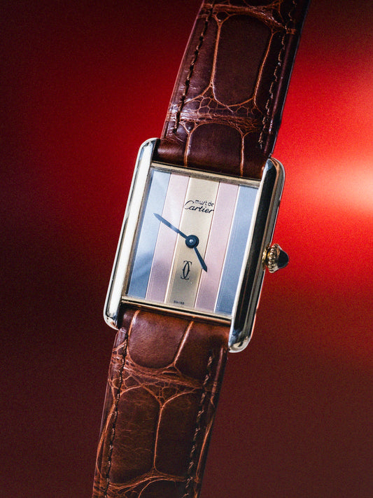 Must de Cartier Tank Vermeil Early 1980s Trinity Dial Manual Wind